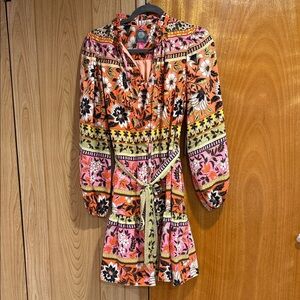 Vince Camuto Floral-Print Belted Tiered Dress